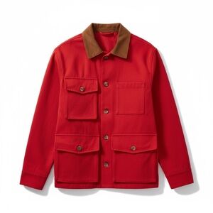 NWT Danzy Chore Jacket Women XL Red Twill Cotton